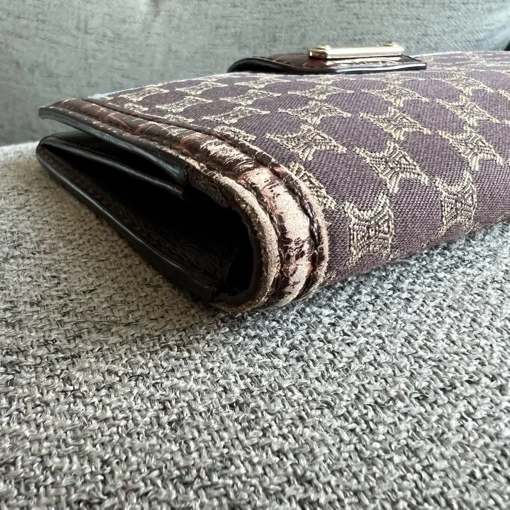 Celine Macadam brown bifold snap wallet